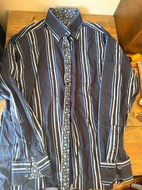 Men's Bugatchi Uomo Striped Button Up, Size Large